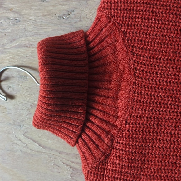 Zaful Woman's Cropped Turtleneck Knit Sweater Tan Brown Medium Pullover Casual - Picture 6 of 9